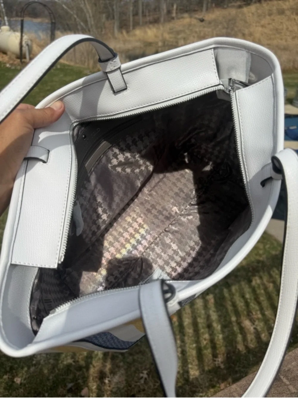 Karl Lagerfeld NWT Multicolor Stripe Tote Bag with Dust Bag - Picture 8 of 10